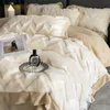 Super Soft Winter Velvet Fleece Bedding Warm Imitation Rabbit Plush Duvet Cover Set Blanket Bed Sheet Set Bedspread Pillowcases 240117