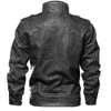 Marke Leder Jacke Männer Vintage Biker PU Mantel Kausalen Motorrad Jacken Plus Größe 8XL 3D Stehkragen Herbst Winter Dicke tops 240117