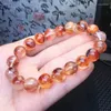 Trasportini per gatti 10MM Quarzo rosso fuoco naturale Bracciale ematoide Pietra preziosa Rotonda Perla Regalo di gioielli curativi in cristallo