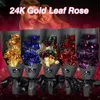 24K Foil Plated Gold Rose Bouquet Proposal Gift Flowers Box Wedding Decor Valentine Day Creative Gift Golden Rose Drop 240117