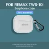 Mobiltelefonfodral TPU för REMAX TWS-10I CASE Wireless Bluetooth Earphone Case Transparent Soft Hleeve Charging Box Protective Cover med Carabiner YQ240117