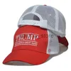 Ball Caps Donald Trump Mesh Baseball Cap voor Dames Mannen Make America Great Again Republikeinse Geborduurde Hoed Mesh Pet J240117