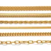 Bracelets de charme Uworld Fashion Link Chain Bracelet en acier inoxydable Bracelet pour femmes exquises texture en métal doré bijoux fille plage cadeau