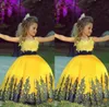 Cute Ball Gown Girl Pageant Dresses with Navy Sash Lace Applique Custom Wedding Flower Girl Prom Gowns23901115606063