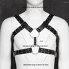 Soutien-gorge Ensembles Gay Rave Harnais Sexy Hommes Lingerie Gothique Punk Ceinture Faux Cuir Cage Corps Poitrine Muscle Avec Anneaux O En Métal