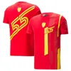 2023 New F1 Racing Men's and Women's Summer T-shirt CHARLES LECLERC 16 Carlos Sainz 55 Driver Sports T-shirt