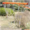 Autres articles de sport Panier de basket-ball en métal Filet de chaîne de filet de sport Jantes de panier Cadre de remplacement double couleur Cerceau de jante pour intérieur extérieur Dhl08