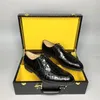 Chaussures habillées Authentique peau de crocodile Homme classique noir véritable cuir d'alligator bout pointu mâle à lacets formel Oxfords