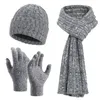 Ball Caps Womens Mens Winter Warm Hats Long Neck Scarf Touchscreen Gloves Set Hat Women Earmuff