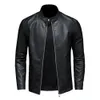 Printemps Automne Veste En Cuir Hommes Col Montant Slim Pu Veste En Cuir De Mode Moto Causal Manteau Hommes Moto Biker Manteau En Cuir 240117