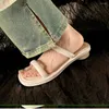 النعال كبيرة الحجم مربعة أصابع قدمي الصيف الصيفية الكعب العالي النمط Zapatos الفقرة داماس en Oferta مصمم