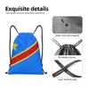 Sacos de compras Bandeira personalizada do Congo Kinshasa Cordão para mochilas de ioga Mulheres Homens Zaire Sports Gym Sackpack