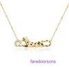 Top Quality Carter Designer Necklace online store Jewelry S925 silver leopard necklace with gold plated uninhibited personality pattern With Original Box