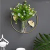 Декоративные тарелки, железные художественные Ins, настенная ваза для сухих цветов, подвесной кулон, украшение для дома, гостиной