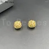 Ohrstecker zu Reines Brand Design Hiphop Punk Metall Twist Knit Ball Ohrring für Frauen Gold Farbe weiblichen Ohrschmuck besondere Weihnachten