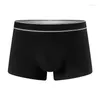 Caleçons pour hommes, Boxer Sexy, sous-vêtements doux et respirants, couleur unie, culotte masculine élastique, entrejambe en coton soyeux pour jeunes