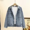 Women's Leather Faux Leather Spring New Korean Style Large Size Denim Jacket Women Loose Coats for Women Jean Jacket Women Denim Jackets YQ240116