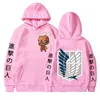 Attack On Titan Japan Anime Men Women Hoodies Wings Of Freedom Print Pullover Vintage 90s Hooded Plus Size Sweatshirt Streetwear 240131