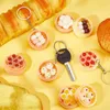 Klasyna 10pcs Mini Food Blakein na parze Paszed Bun Cute Pyszny pierścień kluczowy do dekoracji telefonicznej i torby