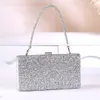 Borsa da sera da donna stilista con strass Argento oro Pochette da donna Banchetto Cena di nozze Borsa lunga Borsa da donna 240117