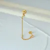 Stud Earrings CANNER 1Pcs Snake Shape Zircon Tassel Pendant S925 Sterling Silver Personality Versatile Fashion Jewelry