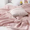 Cobertores 100% algodão cama macia manta casa japenese malha cobertor milho grão waffle em relevo verão babados quente manta lance colchavaiduryd