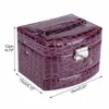 Multi-functional Three-layer Storage Box earrings Leather Jewelry Box For Women Earring Cosmetic Organizer Casket 240117