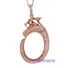 High quality Exquisite Carter jewellery Designer Necklace s925 Silver Pendant Empty Support Oval 15 20mm Leopard Fashion Korean Edition With Original Box