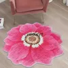 Carpets Cartoon Round Blue Rose Carpet Floor Mat Bedroom Peony Flannel Flower Rug Anti-Slip Baby Play Mat Kids Room Decoration Matsvaiduryd