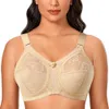 Beha Vrouwen Geen Velgen Dunne Spons uitgehold Sexy kant Volledige Cup Grote Plus Size Bras voor B C D E F 240116