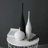 VASES CERAMIC VASE BLACK and White Simple Creative Design Handmade Art Descoration Living Room Model Room Vase Decoration YQ240117