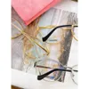Miu – monture de lunettes 53uv pour femmes, lettre en métal exquise, visage uni, myopie, peut être ajustée avec des degrés