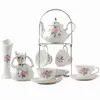 Dekorativa figurer Liten lyxkaffekopp Tekanna Set English Tea Afternoon High-End Hushåll elegant