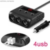 Neue 4 USB Port 3 Weg 3,6 EINE LED Auto Zigarette Leichter Buchse Splitter Hub Für Telefon MP3 DVR GPS auto InteriorPower Adapter 12V-24V Auto