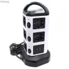 Power Cable Plug TESSAN Tower Power Strip with 10 AC Outlets 4 USB Ports Multiple Socket Power Strip with 3 Switch 2m Cable for Home Office YQ240117