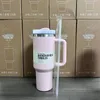 New Quencher H2.0 40oz Stainless Steel Tumblers Cups With Silicone Handle Lid and Straw 2nd Generation Car Mugs Vacuum Insulated Water Bottles with logo