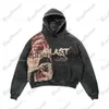 Толстовка толстовок черная высокая хлопковая готика Matta Mummy Print Sweater Street Casual Hoodie INS Мужская и женская топа