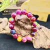 Pfirsichfarbenes Armband, kleine frische Natursteinkristalle, Traumpaar, Geschenkschnur für Mädchen und Jungen