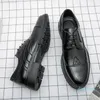 Dress Shoes Office Leather British Men Derby Manager Oxford Fashion Leisure Formal Wear