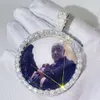 Sterling Sier gjorde VVS Moissanite Diamond Memory Picture Custom Necklace Pendant
