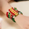 Charmarmband Enkla kinesiska Dragon Beads -armband för kvinnor unisex elastiskt rep justerbart smycken party år zodiaken gåva gåva
