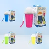 Silicone Slushy Slushie Maker Ice Tumblers Cup Large Frozen Magic Squeeze Slushi Making Cup Reusable Smoothie Cups Straw1880376