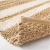 Carpets Area Rug Striped Jute Wool Flat Pile Carpet Tan Rectangle Shape 210x300cm