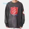 Saint Michael Red Road Sign Washed Old Long Sleeved Yu Wenle Same Style Sweater Coat Men's and Women's Trendy Brand Wpjq