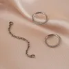 3PCS Grand ASTM 36 16G Odcinek Zabawek obręczy CZ Nos Nose Ring Clicker Zestaw z łańcuchem ucho