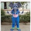 고품질 바지 코끼리 마스코트 의상 만화 애니메이션 테마 테마 캐릭터 유방 성인 크기 광고 소품 크리스마스 파티 야외 복장 정장