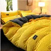 WASART Weicher, warmer Plüsch-Bettbezug für den Winter, 220 x 240 cm, Samt-Fleece, Paar-Bettbezug, Doppelbett, Luxus-Bettwäsche-Set, Queen-Size-Bett, 240117