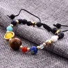 Charm Bracelets Galaxy Solar System Bracelet Men Universe Nine Planets Natural Stone Stars Earth Moon Bracelets Fashion Couple Jewelry