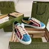 Designer Canvas Shoes Tênis 1977 Sapatilhas Luxo Mulheres Homens Stripe Bordado Flats Treinadores Casuais Verde Vermelho Jacquard Denim Tênis Tênis