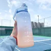 Bouteilles d'eau grande capacité 2L Bottle avec marqueur temporel pour fille fitness JUGS PORTABLE SPORTATION GYP BIG DUIS POULA-PRAW BPA GRATUIT